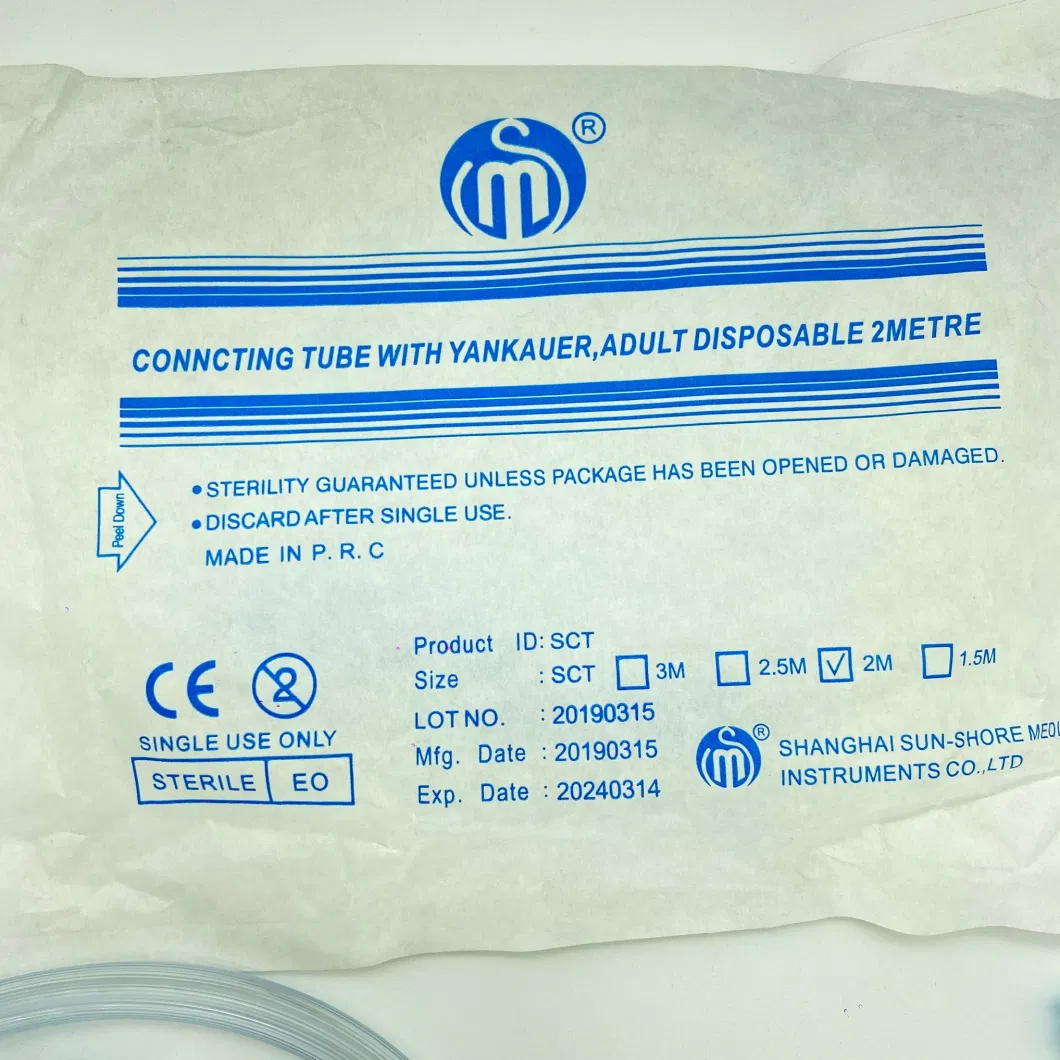 Superior Quality Disposable Suction Connecting Tube with Yankauer Handle