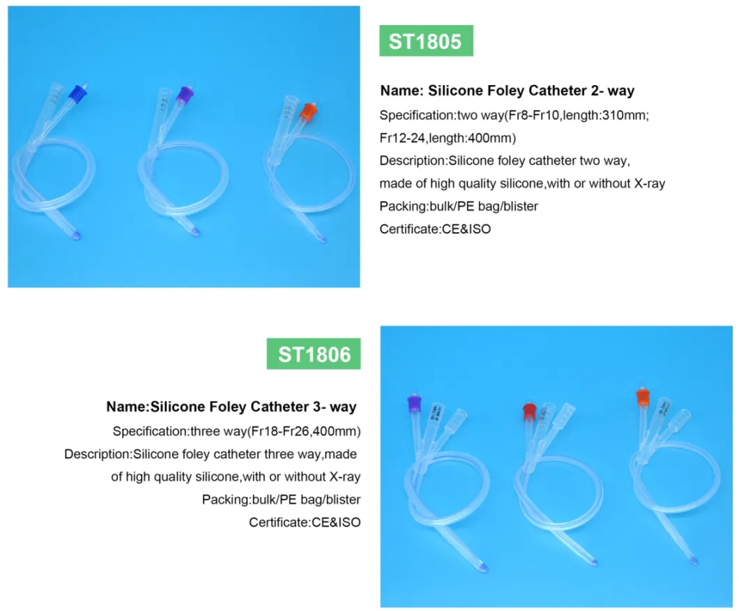 CE Certificated Cheaper Price Medical Sterile Disposable Latex and Silicone Foley Catheters Condom External Catheters