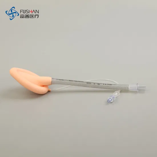 Fushan 2022 Estándar de alta calidad de alta calidad desechables reutilizables de silicona reforzada con PVC anestesia quirúrgica inflable máscara laríngea tamaño de las vías respiratorias